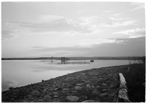 Kylän rakennukset ovat poltetut. Elokuu 1943.